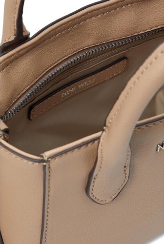 Nine West Maysenn Mini Satchel Crossbody Hand Bag Purse Barely Nude Beige Tan - Picture 3 of 12