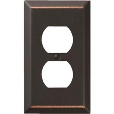 (48)-Amerelle 1-Gang Stamped Steel Outlet Wall Plate, Aged Bronze 163DDB