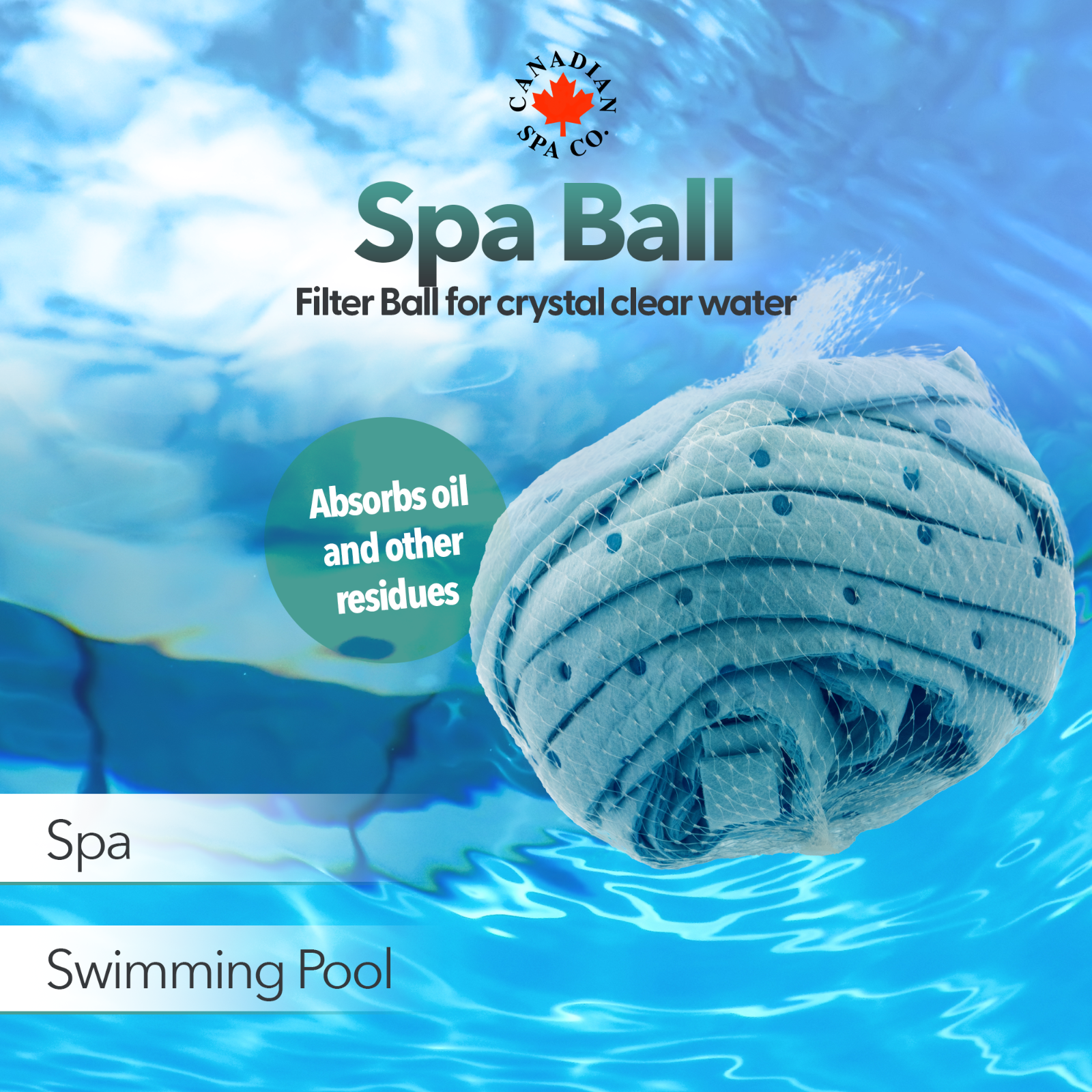 Canadian Spa Spa Ball & Cleaning Pad For Hot Tubs, Spas and Pools