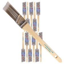 12PK 1" Angle House Wall,Trim Paint Brush Set Home Exterior or Interior Brushes