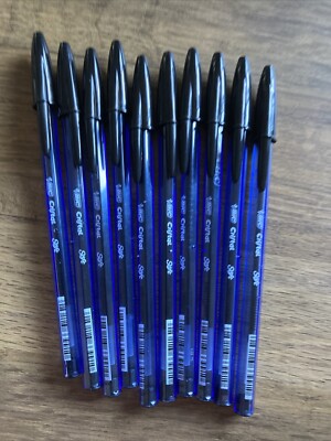 BIC Cristal Soft Schwarz Mittel Kugelschreiber SCHWARZE TINTE (PKT 10 STIFTE) BIC REF: 918518