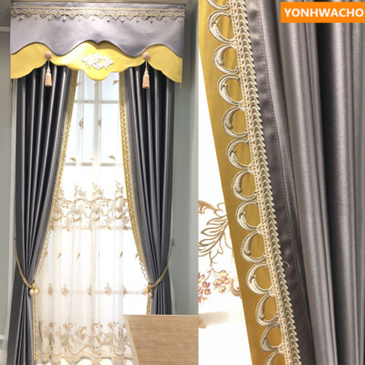 luxury modern minimalist solid Nordic grey cloth blackout curtain panel B137*
