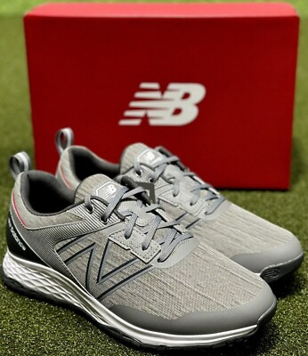 New Balance FreshFoam Contend Spikeless Golf Shoes Grey/Red 8.5 Medium #88687