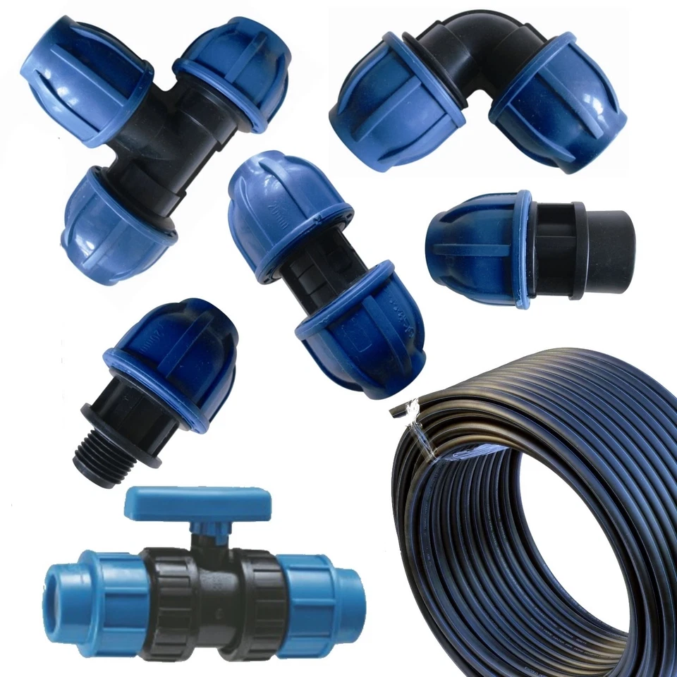 EXCOLO PE Rohre Verbinder Kupplung T-Stück Ventil Kugelhahn alles für 20 mm Wasserrohr