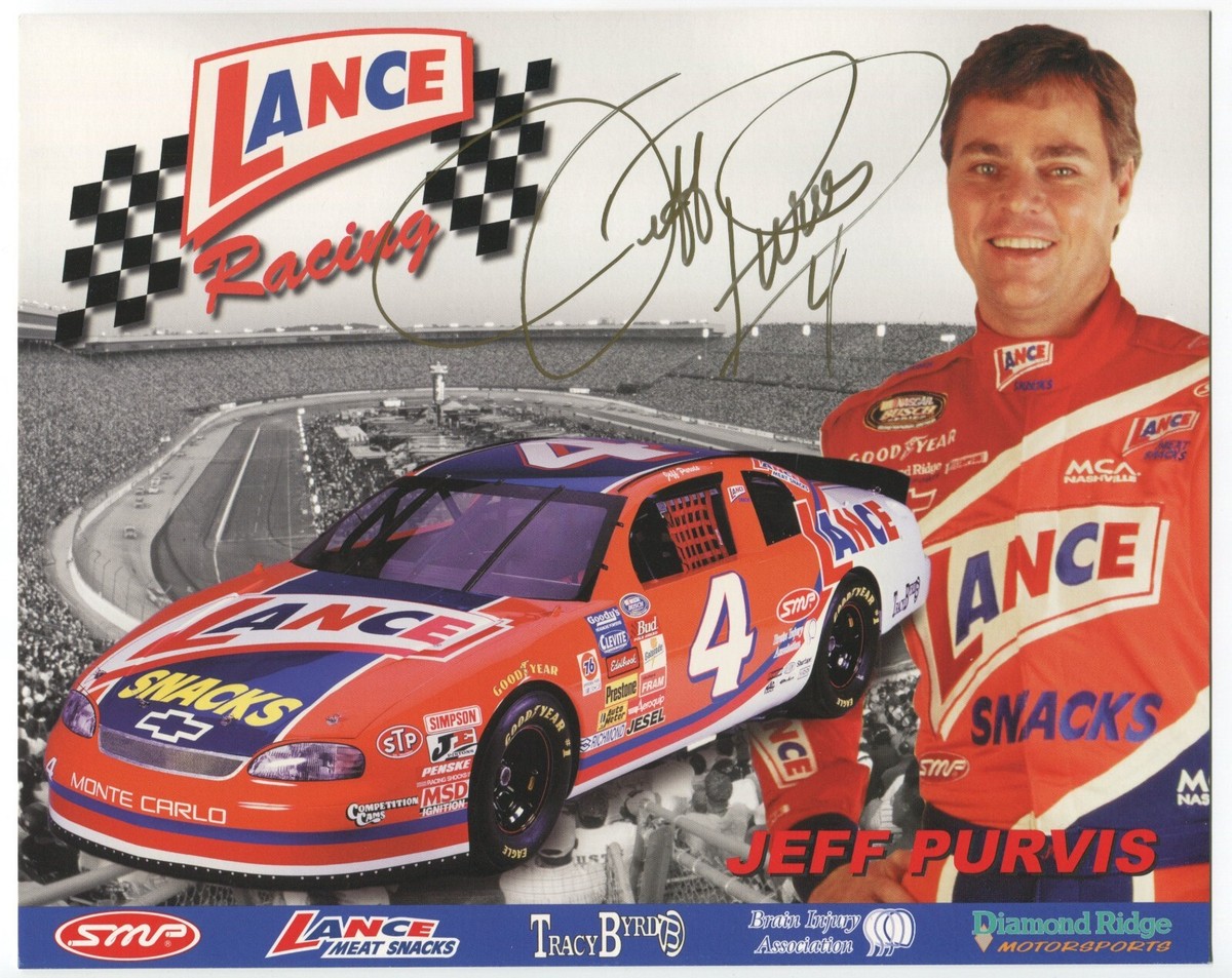 Jeff Purvis Signed 8x10 inch Photo NASCAR Racing Race Car Driver