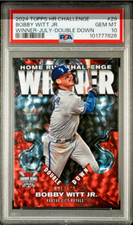 2024 TOPPS HR CHALLENGE WINNER JULY DOUBLE DOWN #/139 BOBBY WITT JR. PSA 10 POP1