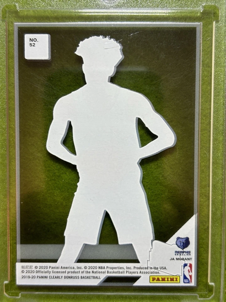 Ja Morant CLEAR RATED ROOKIE CARD JERSEY #12 GRIZZLIES  2019 Donruss Clearly RC - Image 4 of 4