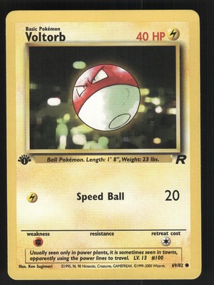 Voltorb 69/82 1. Edition Team Rocket Common Pokemon Karte