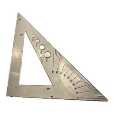 Triangle Protractor with 4 Circles 30 60 90 and Degrees
