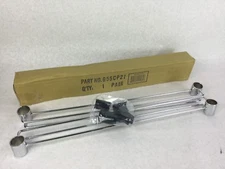 NEXEL Chrome Shelving Bar for Wired Shelving,1 Pair, 655CP21,w/4 Shelf Clips,NEW