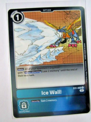 Digimon Ice Wall! Ex1-068 Rare R Foil Near Mint Pack Fresh!! | eBay