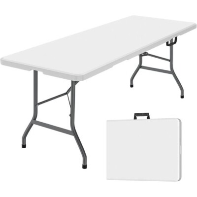 6FT Portable Half Folding Picnic Table - Ideal for Camping, Parties & Events