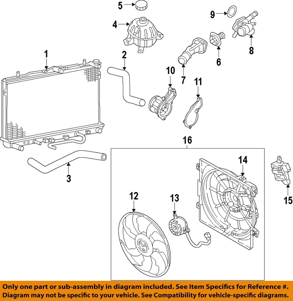 Used Cooling Module fits: 2017 Hyundai Tucson Cooling Fan on fan shroud naturall Foto 3 de 4