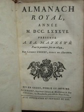 ALMANACH ROYAL pour l'année 1786.