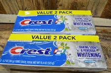 4 Pack Crest Plus Baking Soda & Peroxide Whitening Toothpaste 5.7oz each