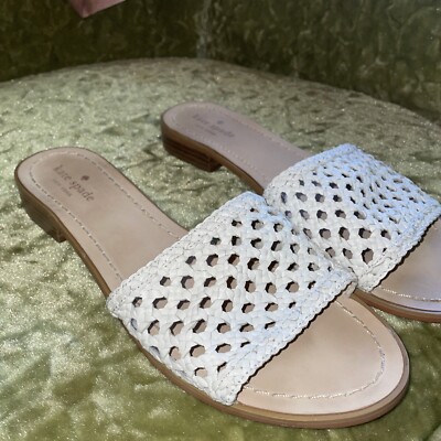 Kate Spade Berlin White Woven Leather Sandals Women's Size