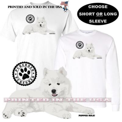 Puppies Rule Samoyed Dog Breed Purebred Logo Series Graphic T Shirt