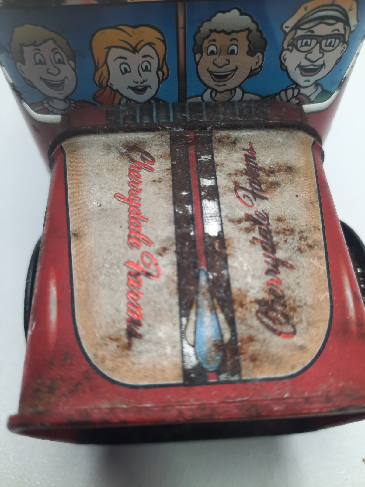 Vintage Cherrydale Farms Tin Delivery Truck Coin Bank