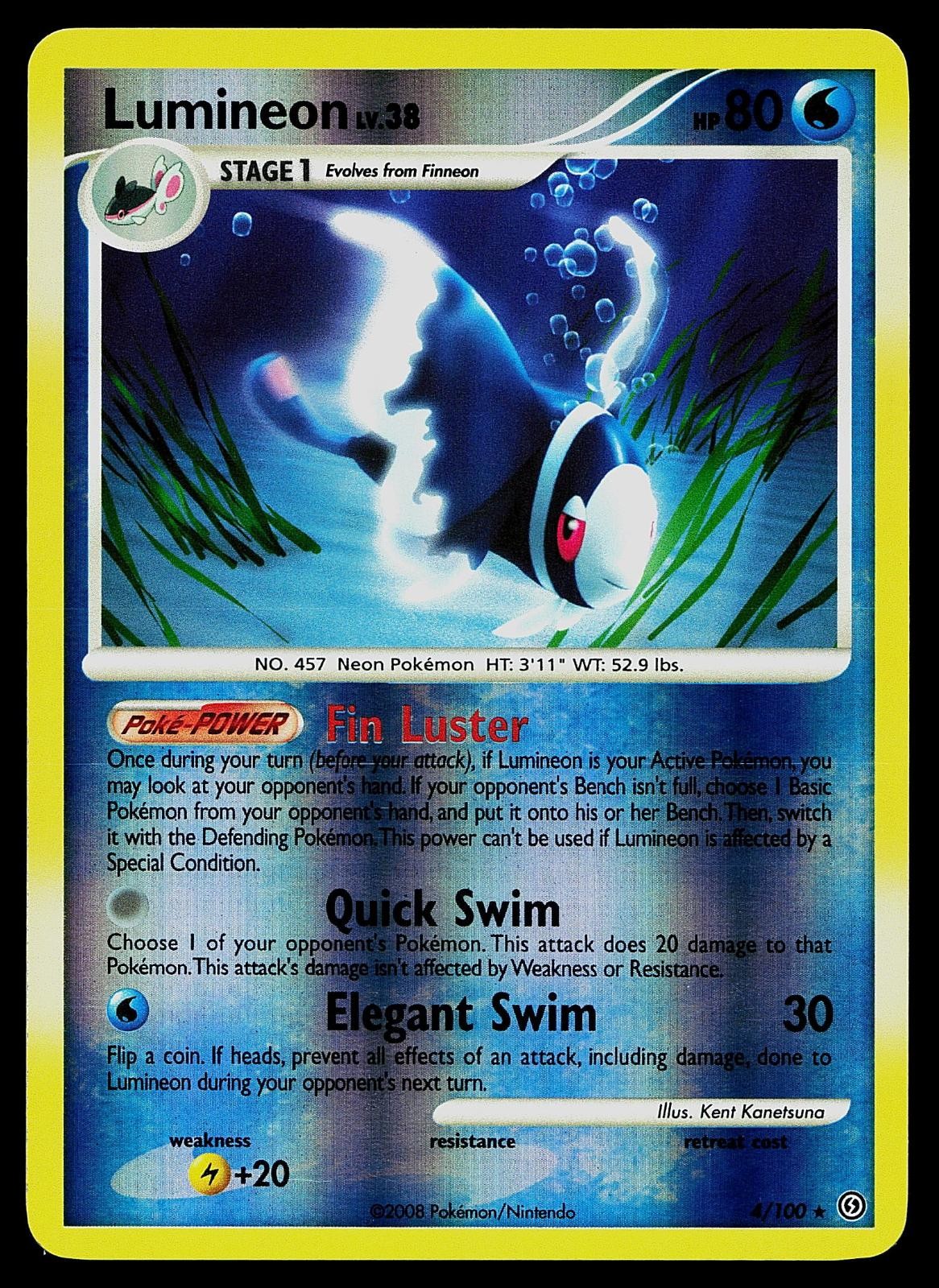 Pokemon Card - Lumineon Stormfront 4/100 Holo Reverse Holo Rare