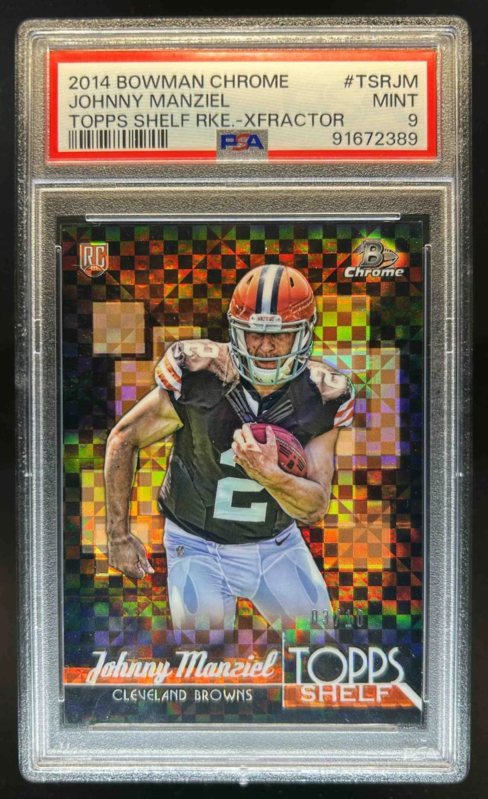 Johnny Manziel Bowman Chrome Topps Shelf Rookie #TSRJM Xfractor