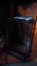 Glass Reptile Terrarium Tank w/ Mesh Screen Lid, Black Frame, Front Door