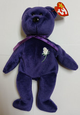 TY Princess Diana Beanie Baby Bear 1997 MINT w/ TAGS Clean Purple Rose