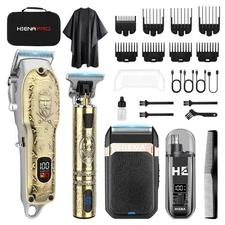 HIENA PRO Hair Clippers for Men Professional, Cordless Barber Clipper and T-B...