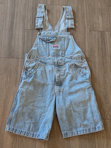 Vintage Ikeda Shortalls Bib Dungaree Short Overalls Womens L Light Jeans Denim