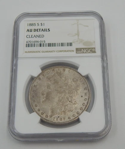 🌟 1885 S Morgan Silver Dollar – NGC AU  Details  Cleaned  (317) 🌟