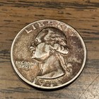 1945 US Choice Uncirculated SILVER Washington Quarter! With LOTS OF TONING — photo 1