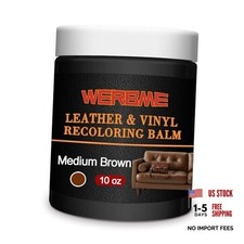 Leather Recoloring Balm  Color Restorer - 10OZ Large Size Medium Brown