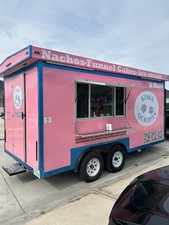 Kings Quichies Pink Concession Trailer for Nachos Funnel Cakes Ice Cream