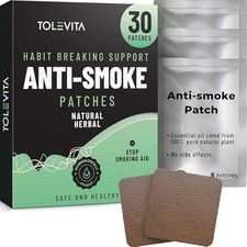 "Anti-Smoke Herbal Quit Smoking Patches 7mg, Craving Relief Aid, 30 Count "'