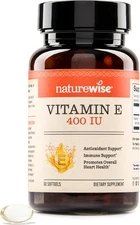 NatureWise Vitamin E 400 IU Softgels (180mg DL-Alpha) - Dairy, Gluten, and Soy F