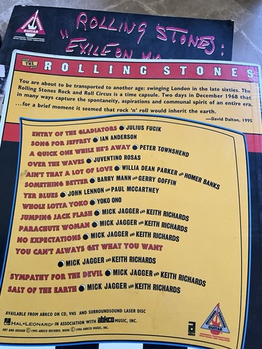 Rolling Stones Sheet Music Books EXILE ON MAIN STREET, ROCK & ROLL CIRCUS - Picture 16 of 17