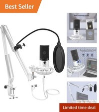 Versatile Podcast Microphone Kit with Adjustable Boom Arm for Home Studios
