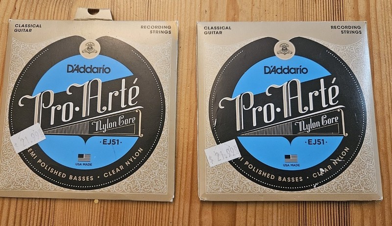 2 Sets D'Addario EJ51 Pro-Arte Classical Guitar Strings, Polished Hard Tension