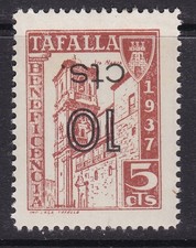 España - 1936 - Tafalla - Edifil 6s - Beneficiencia - Iglesia Santa Maria