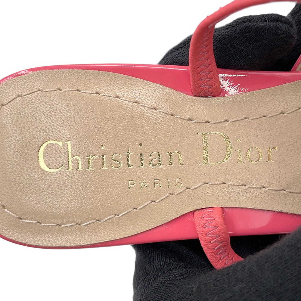 Dior DAY Slingback Pumps Size 34 Leather/Patent Leather Pink