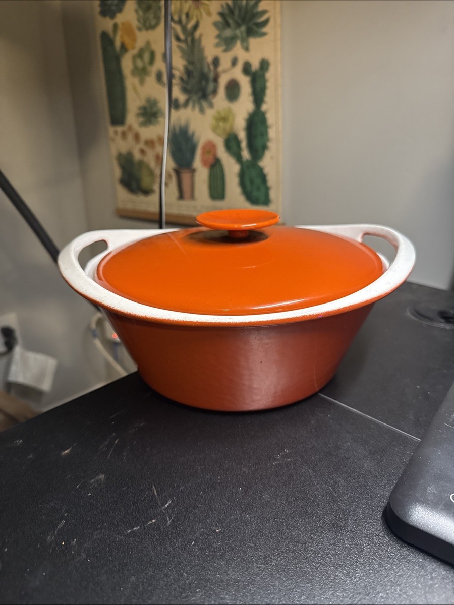 Vintage Copco Burnt Orange Cast Iron Enamel Casserole Michael Lax
