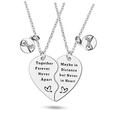 Long Distance Friendship Gifts BFF Necklace for Best Friend Gift Friendship