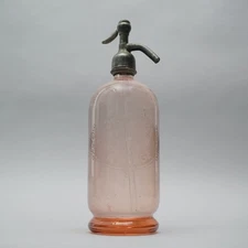 Art Deco Soda Syphon Seltzer Pink Grosse Freres Bellevue Hayange V.AIO