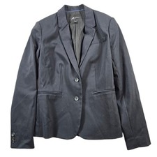 Banana Republic Blazer Women 4 Black Cotton Blend Professional Career Jacket