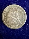 1850 Silver Liberty Seated Dime Nice Outlines Sharp Letters A Little Flat Dull