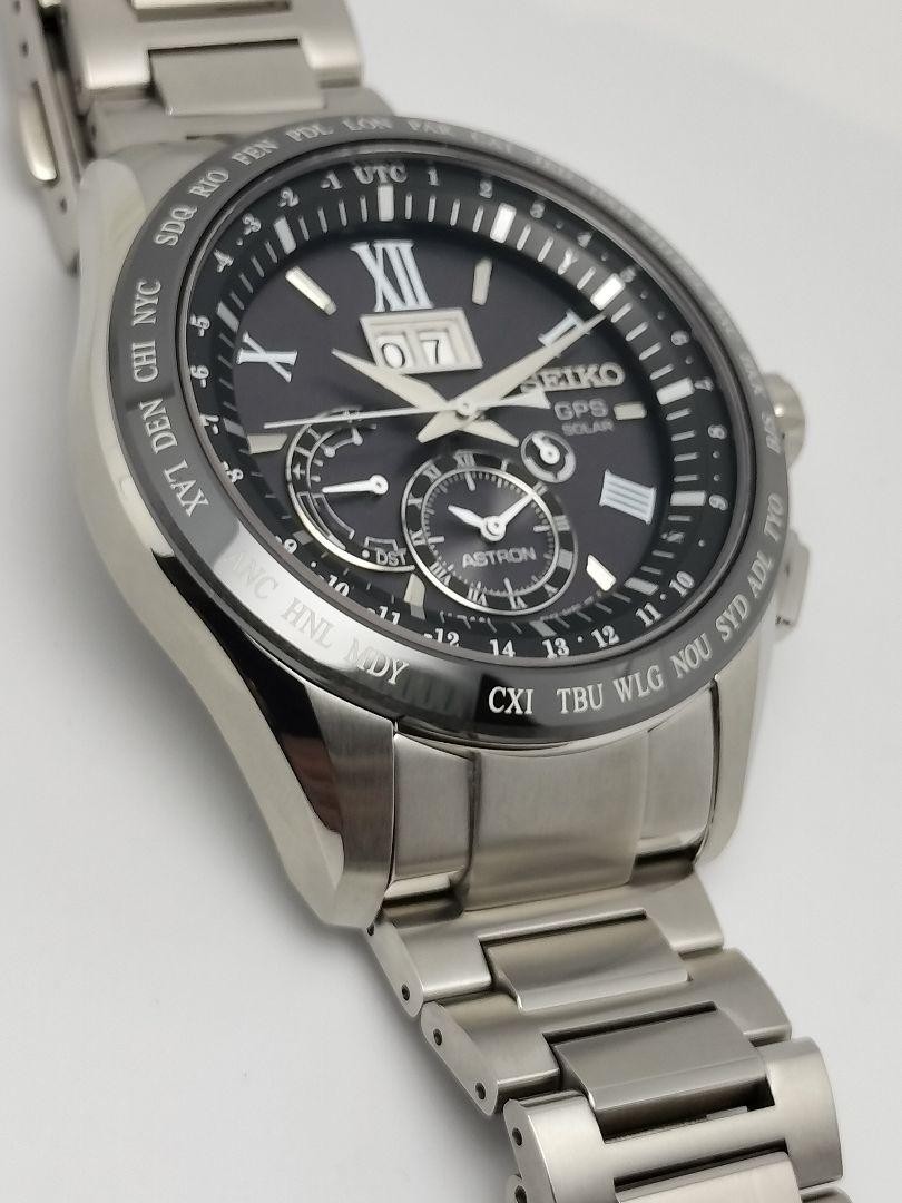 箱保付美品SEIKO ASTRON SBXB137 8X42-0AB0-3 SEIKO Astron 8X42-0AB0-3 SBXB137 Black Dial Solar Men's