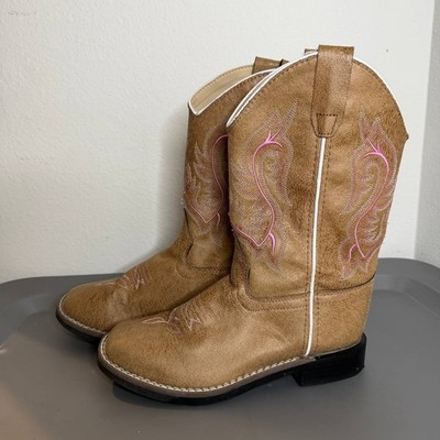 Shyanne Girls  Madison Faux Leather Western Boots Square Toe Size 3.0 