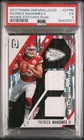2017 PANINI UNPARALLELED ROOKIE STITCHES DUAL PATRICK MAHOMES II RC /199 PSA 5