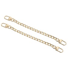 2 Pcs Purse Flat Chain Strap 8" for DIY Purse Handbag Clutch, Light Gold