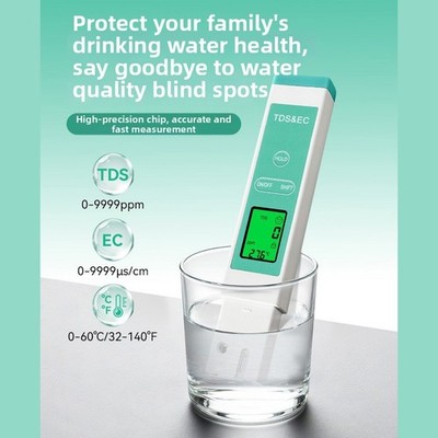 3-In-1 Digital Water Quality Tester 0-9990 PPm For Drinking Water, Swimming Pool