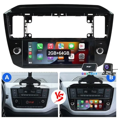 6.86" Für VW UP Seat Mii Skoda Citigo Autoradio GPS Navi Carplay BT WIFI 64G KAM - Bild 1 von 4